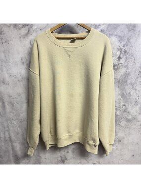 Vintage Russell Athletic Sweatshirt Mens 2XL Beige Cream Crew Neck 90s